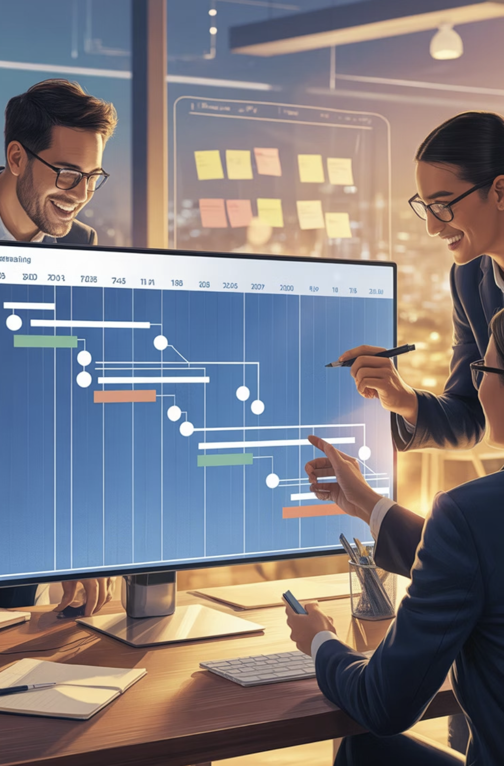 Team discussing the managed services implementation process